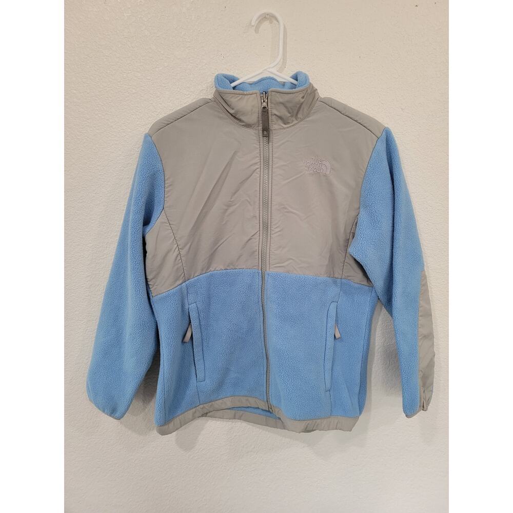 North‎ Face Girls Blue Gray Denali Full Zip Jacket size Large #2